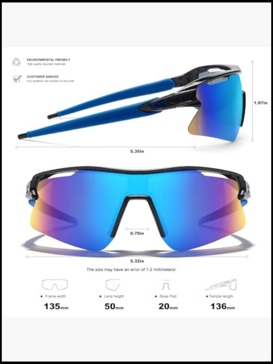 Polarized Sports Sunglasses UV400 Protection Lightweight Plastic Frame main image 5